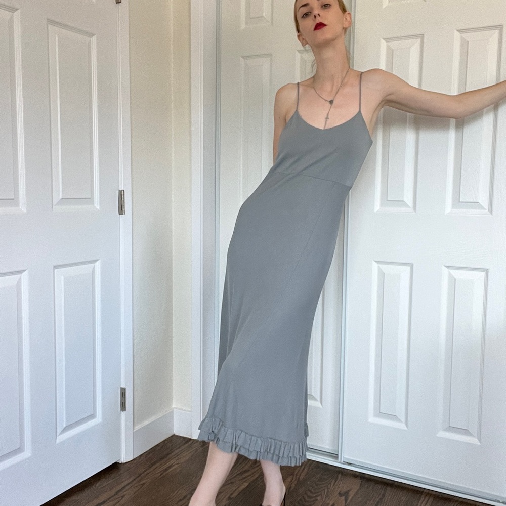 DKNY vintage grey midi dress
